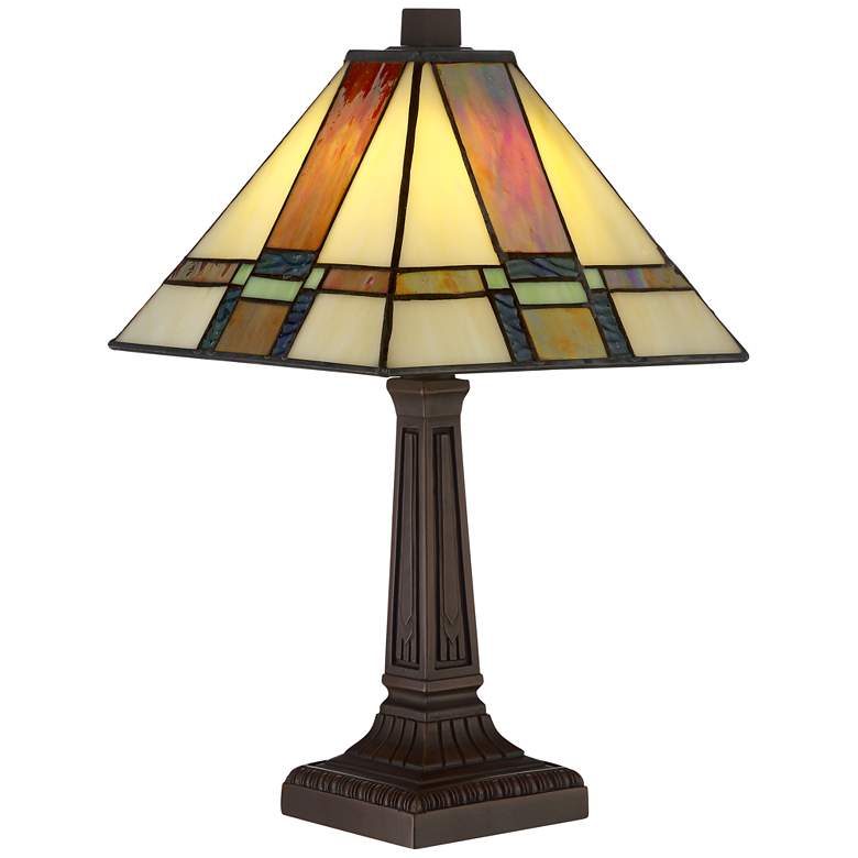 LED Artistic Glass Accent Lamp — Colorful Shade, Elegant Base