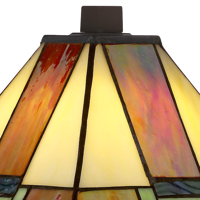 LED Artistic Glass Accent Lamp — Colorful Shade, Elegant Base