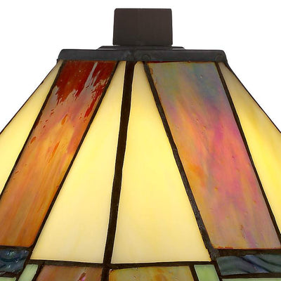 LED Artistic Glass Accent Lamp — Colorful Shade, Elegant Base
