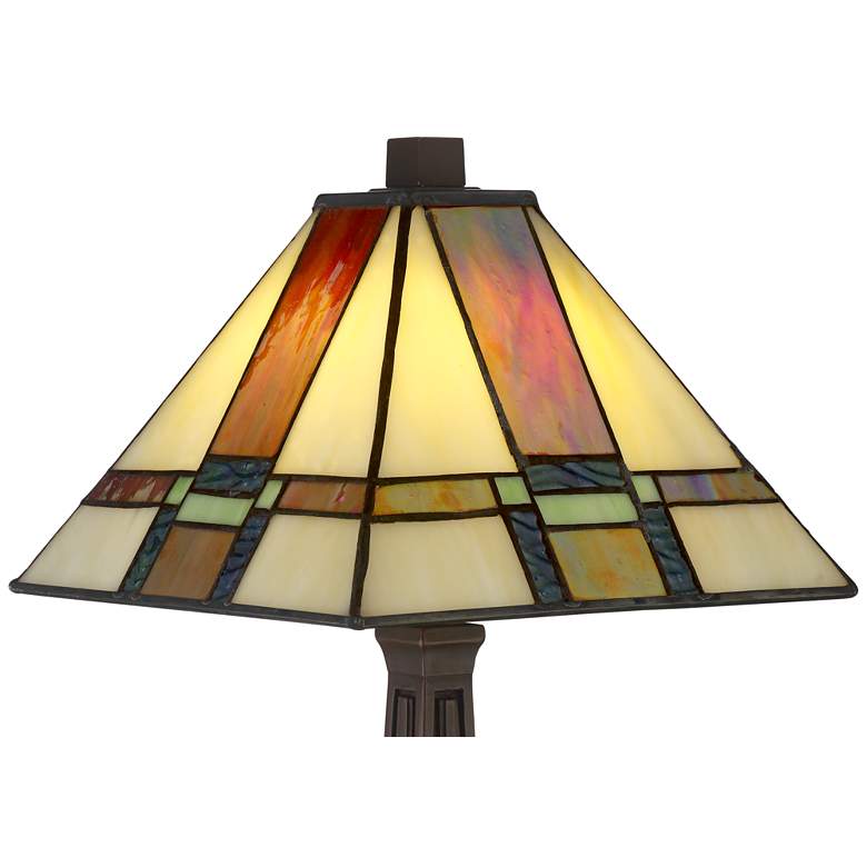 LED Artistic Glass Accent Lamp — Colorful Shade, Elegant Base