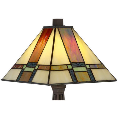 LED Artistic Glass Accent Lamp — Colorful Shade, Elegant Base
