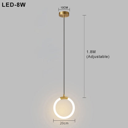 Nordic Simple LED Hanglamp – Minimalistische Metalen Verlichting voor Keuken en Eetkamer